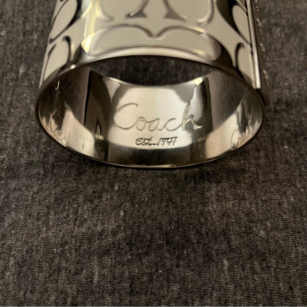 Coach Metallic Silver Bangle Bracelet - Picture 4 of 7